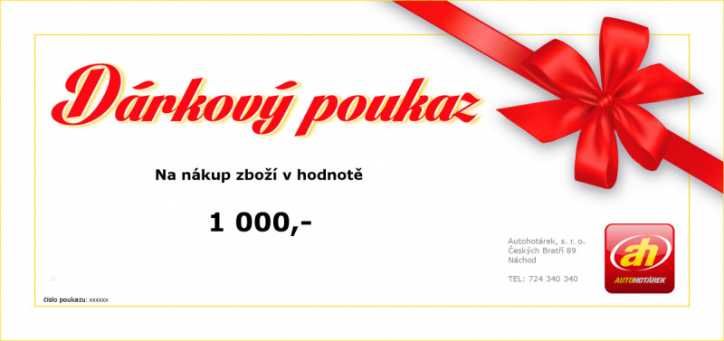 Dárkový poukaz v hodnotě 10000