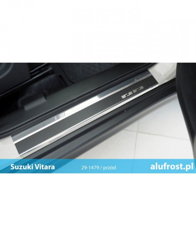 Prahové lišty Suzuki Vitara 2015- (nerez+carbonová fólie) Alufrost
