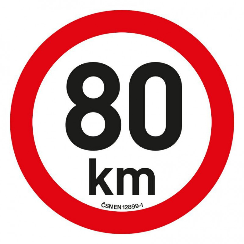 Samolepka omezení rychlosti 80km/h (20 cm) Compass