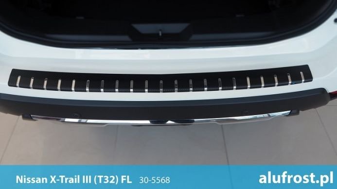 Ochranná lišta hrany kufru Nissan X-Trail 2017-2022 (carbonová folie) Alufrost