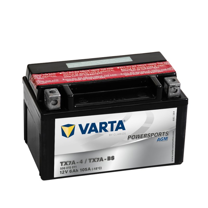 Motobaterie Varta Powersports AGM TX7A-BS 12V 6Ah Varta